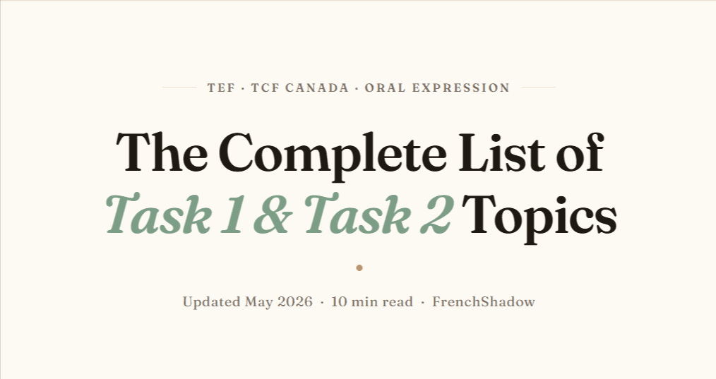 Tef canada 150 + speaking topics